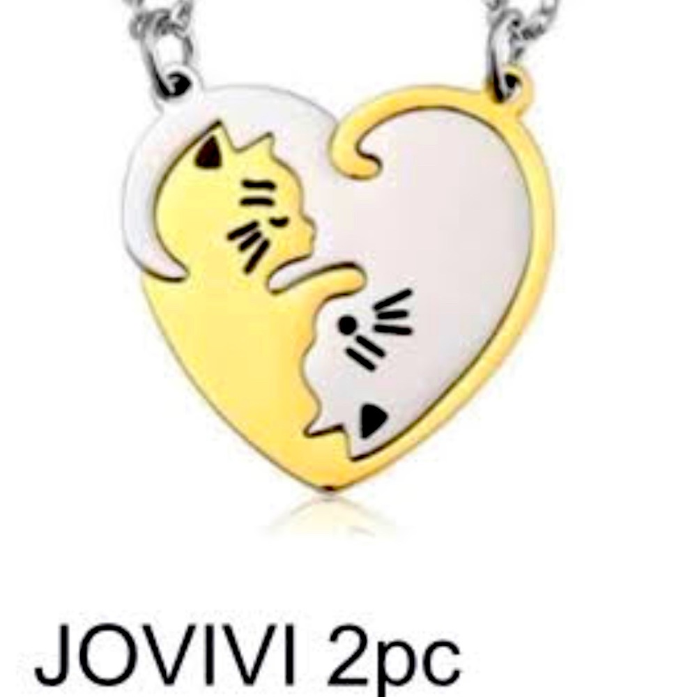 **SOLD** Cat couples or friendship necklace
